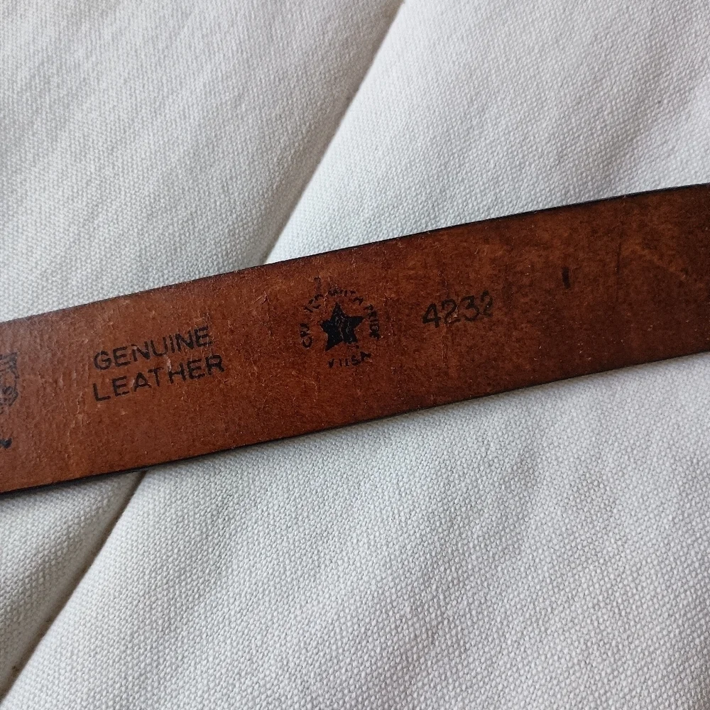 Vintage Leegin Eagle Leather Brown Belt with Brass Buckle_38